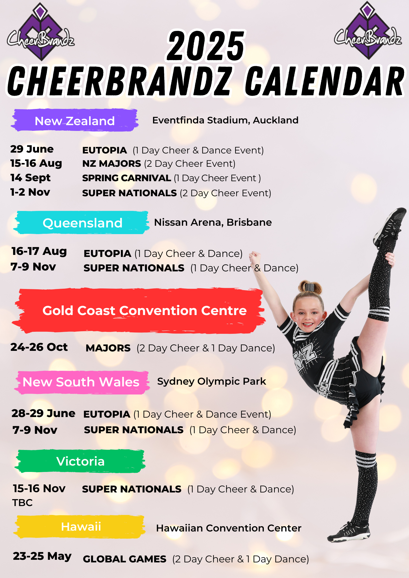 CheerBrandz - 2025 Competition Dates