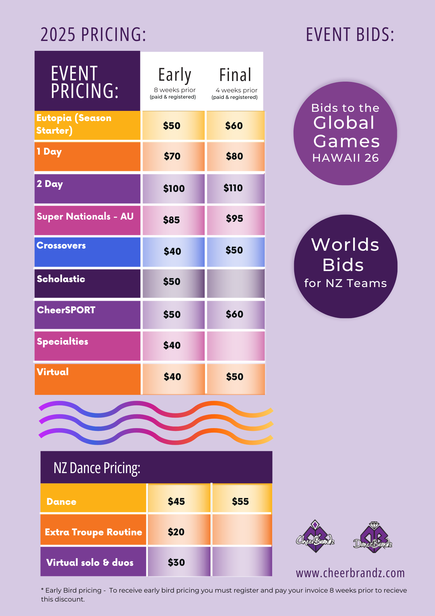 CheerBrandz - 2025 Pricing 